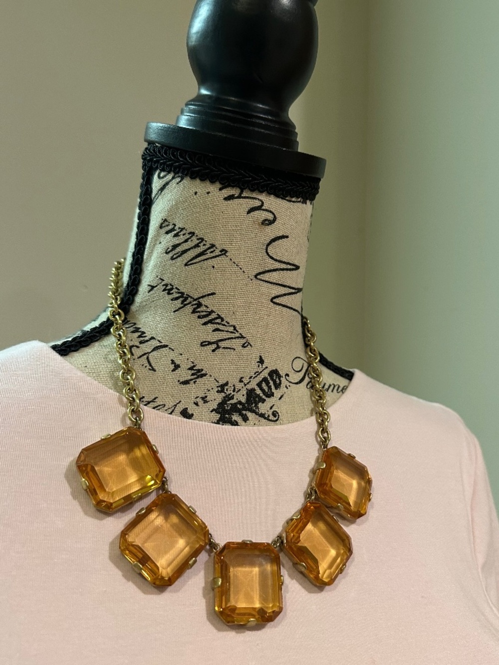 Vintage J Crew Citrine Statement Necklace
